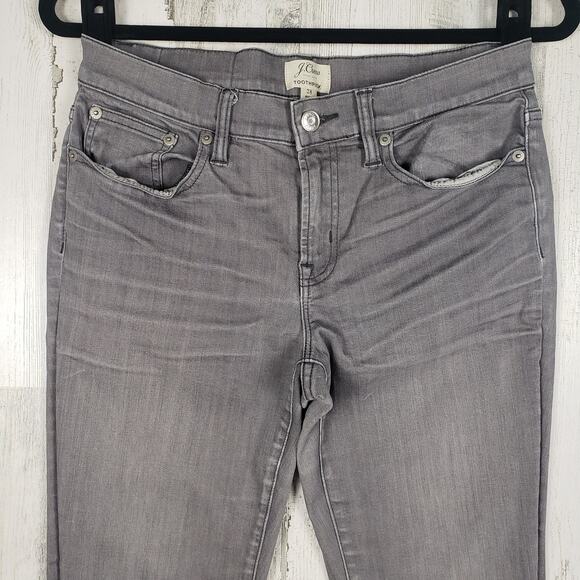 J. Crew Faded Grey Wash Denim Toothpick Skinny Jeans Women's Size 28 - Picture 2 of 11
